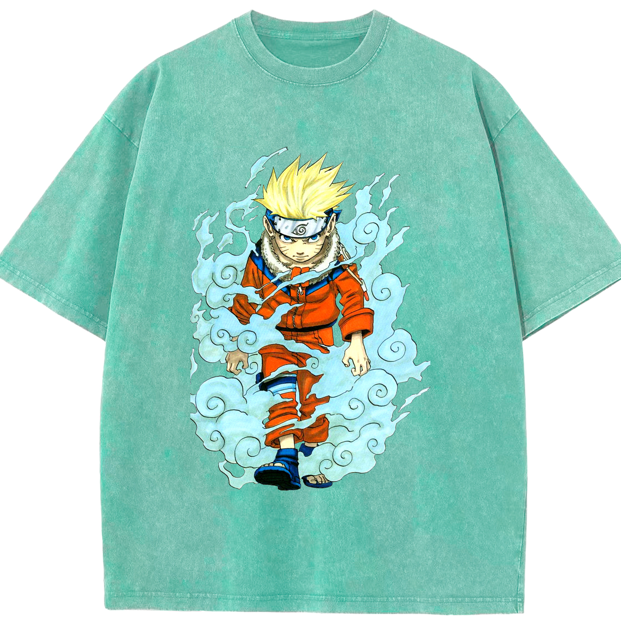 （画像用） NARUTO -ナルト- うずまき ナルト Uzumaki Naruto 綿100% ヴィンテージ風 半袖Tシャツ（フロントプリント）